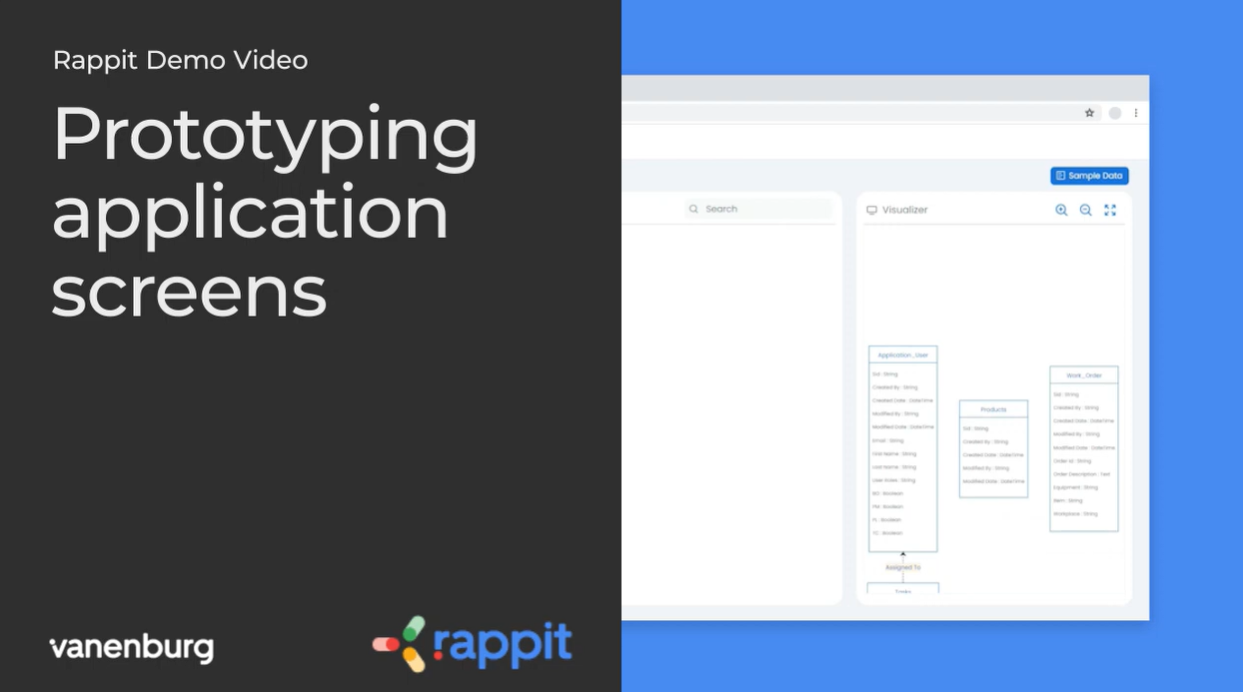 Rappit Developer demo - Prototyping application screens